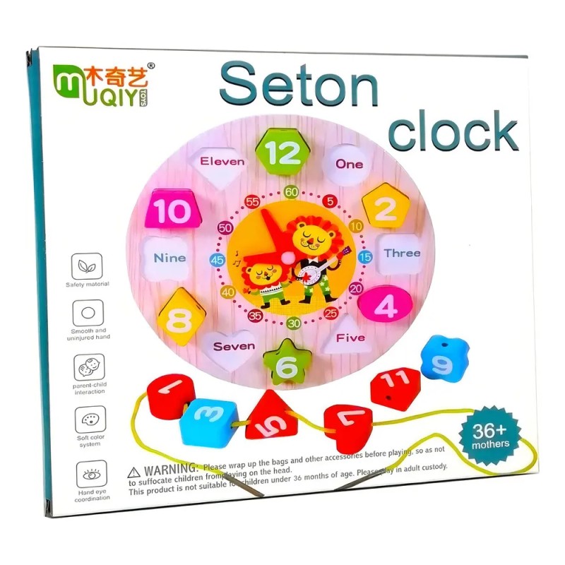 Reloj Educativo de Madera Educar ME-009 Didáctico Montessori Niños