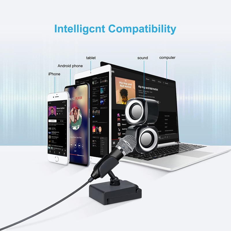 Uniwit Mini Portable Vocal/Instrument Microphone for Voice Video Recording Singing,Vlogging,