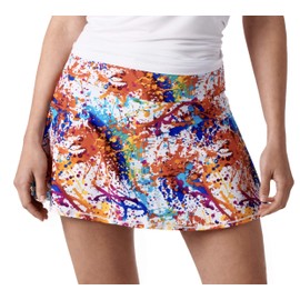 Queen of the Court Falda atlética de rendimiento con salpicaduras | Tenis | Entrenamiento | Running | Pickle Ball Skort, Pantalones cortos multicolor, color azul., X-Small US 2-4