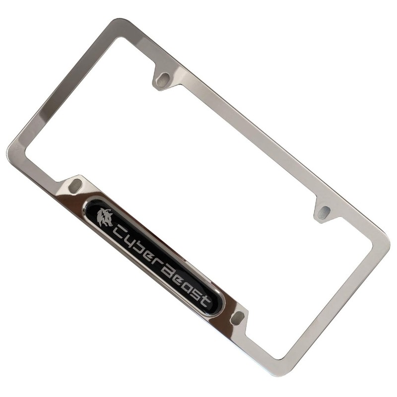 Chrome Cyber Beast License Plate Frame Cover Holder ForTesla CyberTruck