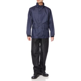 Doqument Breathable and Waterproof Rain Suit, Waterproof Index: 32.8ft (10,000 mm), Good Visibility, Rotating Hood, Rolling Rain Suit, Denim