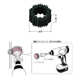 Mirai Industry NKK2-S Nut Kurukuru 2 (High Speed Nut Turner for Hanging Bolts) For 0.7 inch (17 mm) Sockets [Ordered Product]