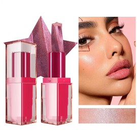 Lápiz labial rojo con purpurina, brillo de labios con purpurina | Lápiz labial de maquillaje | Bálsamo labial hidratante con brillo labial, cosméticos impermeables, lápiz labial de larga duración para