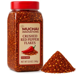 Crushed Red Pepper Flakes | Hot Dried Chili Pepper - Restaurant Grade Bulk Pack | Spicy Seasoning Chefs & Culinary | Great For Pizza Beef Pork Flatbread (0.75 Pounds (12 OZ.) Bottle)