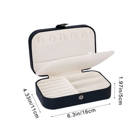 Premium PU Leather Travel Jewelry Organizer – Double-Layered Mini Case for Earrings, Rings, Necklaces, Bracelets – Ultimate Portable Storage & Display Solution for Safe, Tangle-Free Travel