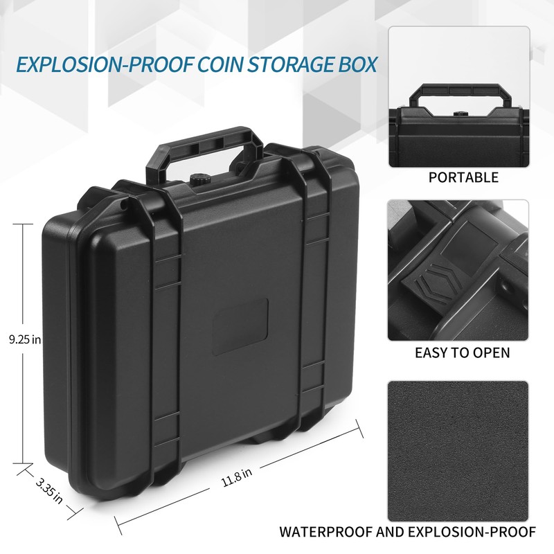 Tankenlid Coin Capsules Case,60 Pieces 46mm Coin Capsules,with Foam Separates