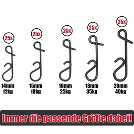 Paradox Fishing Knotless Connector Set I 125 Pieces 14 mm - 20 mm I No Knot Connector Fishing Line Connector Fishing Accessories Swivel Fishing