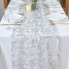 CHUQING Table Runner Chiffon White Table Decoration Birthday Elegant White