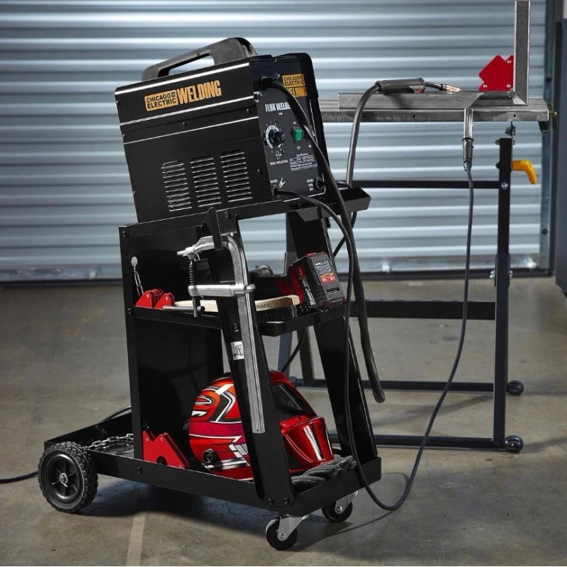 Chicago Electric 100 lb Rolling Steel Welding Cart Heavy Duty