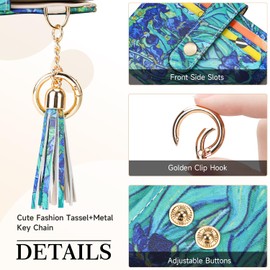 APHISON Women RFID Slim Bifold Wallet, Card Holder with Zipper Coin Purse, Ultra-Thin Compact Wallet with ID Window Minimalist Green-blue