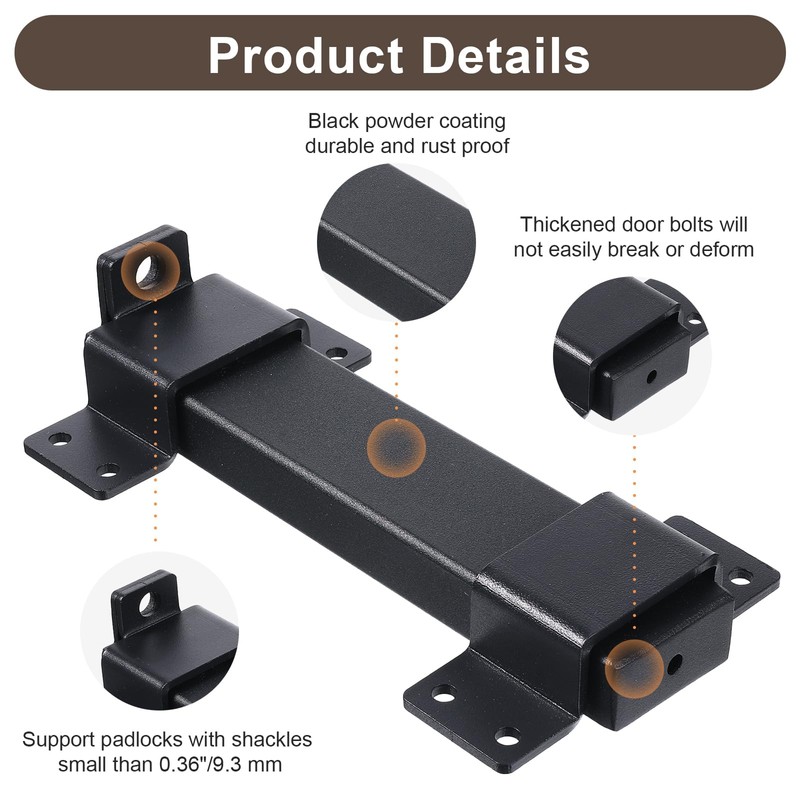 7.5" Sliding Gate Latch, Heavy Duty Door Latch with Padlock