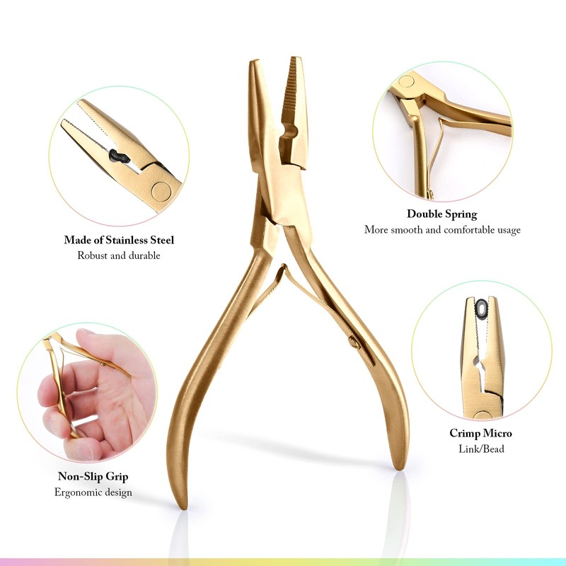 EHDIS Hair Extensions Tools Kit - Stainless Steel Pliers for