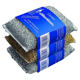 Homiez - Luxury Lurex Sponge Scouring Pad - 13 x 8 x 2.5cm - Made in Germany - Quantity: 3