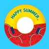 Large 100cm Watermelon Handle Inflatable Tube for Water Play Water Park