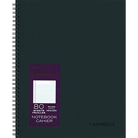 Cambridge Business Notebook, 11 x 9-3/16 inch, 80 Sheets, Black