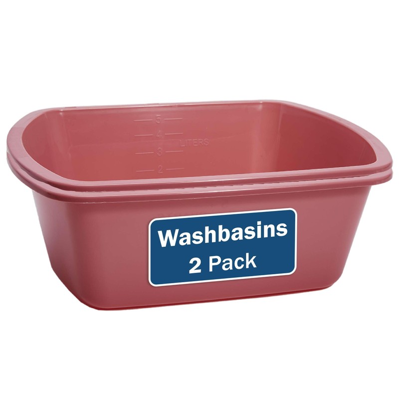 Lavabo de plástico, paquete de 2 – Tina rectangular de
