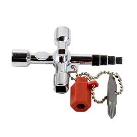 4 in 1 Cross Switch Key Wrench Universal Square Triangle Screwdriver, Multi-Functional Utilities Key for Electric Doors Opening Key Zinc Alloy