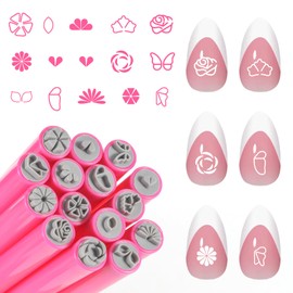 WOKOTO 15pcs Flower Heart Butterfly Nail Art Stamp Pen Set, Easy Designs Nail Stamper Tools For Women Various Pattern Nail Stamping Pens, Nail Design Stamp Ideal For Home DIY Stamper Nails Kit