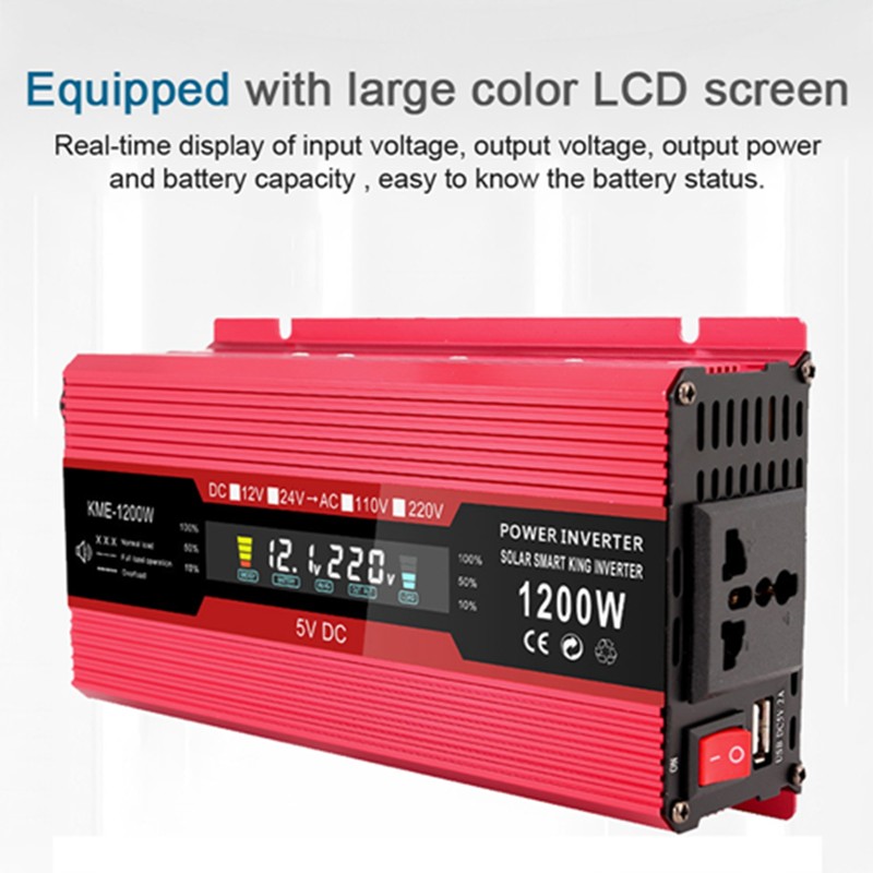 500W Car Power Inverter AC Converter Solar Inverter LCD Digital