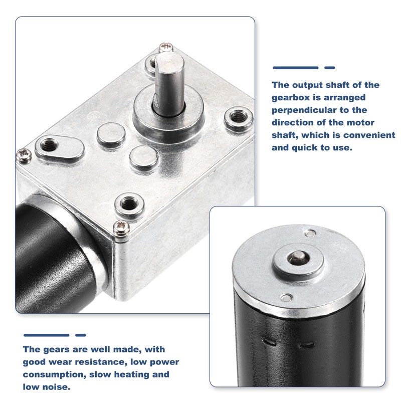 MECCANIXITY DC 12V 27 RPM Reversible Worm Geared Motor Reducer