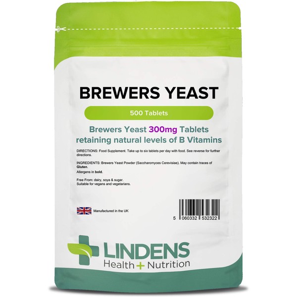 Brewers Yeast 500 Tablets 300mg by Lindens