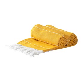 Nicola Spring Turkish Cotton Bath Towels - 173 x 92cm - Mustard - Pack of 2 - Lightweight & Absorbent Large Towels Adults Drying Beach Towel Bathroom Gym Cloth Sauna Hammam Shower Sheet