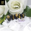 Yellow Stone Handmade Nail Tips - Long Ballerina / Yellow스톤