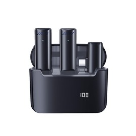 summina Wireless lavalier Microphone Mini Wireless Lavalier Microphone Lapel Mic Noise Reduction Compatible (1 Receiver & 2 Microphone)