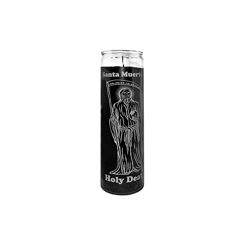 Brybradan 1 PC Candle Glass JAR HOLY Death Black Santa