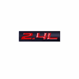 1Pc 2.4L emblem displacement emblem liter emblem Metal advanced badge Car trunk Motorcycle Motif rear badge decal sticker universal for Vehicle (black-red)