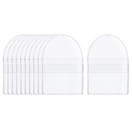 zaoalife Pocket Coin Sleeves 60pcs PVC Item Storage Semi-circle Storage Bag Plastic Holder Waterproof Clear Plastic Sleeves