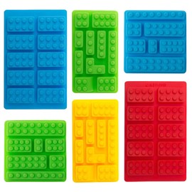 TYH Supplies Block Mold Silicone Ice Tray | 6 Pack - 54 Blocks | Chocolate Brick Mold Trays For Candy, Ice,Gummies, And Baking