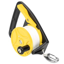 150 ft with Handle Diving Line Wheel, 150 ft Dive Reel, Compact Portable for Drift Diving Underwater Diving/Cave Wreck Diving Equipment (Yellow)