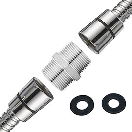 Waterberry Shower Hose to Shower Hose Connector, to Attach 2 Showers Together for a Really Long Shower Hose, – Standard 1/2" x 1/2" Universal Shower Hose Extender Make Hose Longer Extend - Chrome