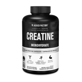 Jacked Factory Jacked Factory Creatine Monohydrate Capsules - Canadian-Owned Supplement for Muscle Growth, Increased Strength, Enhanced Energy Output, and Improved Athletic Performance - 150 Pills