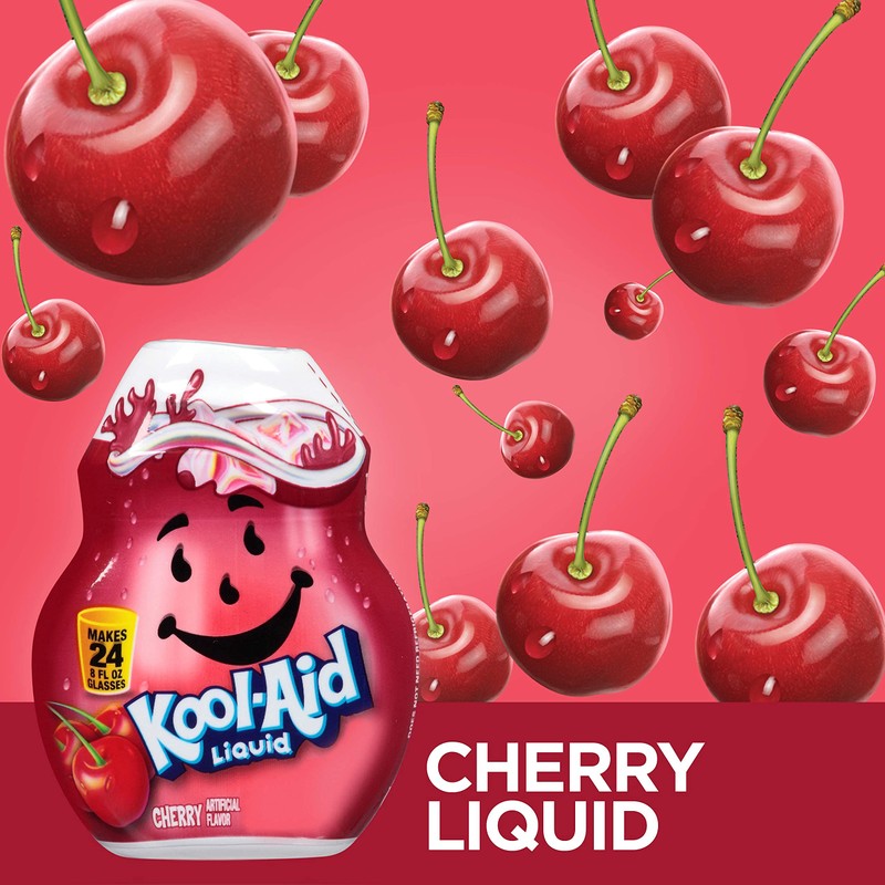 Kool-Aid Liquid Drink Mix, Caffeine Free (Cherry, 1.62 Ounce Pack