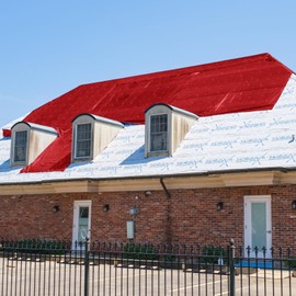 18x20 Extra Heavy Duty RED Tarp 3 Ply Reinforced Canopy 6 oz 12 Mil Canopy Tarp (Finished Size 17'.6 x 19'.6)