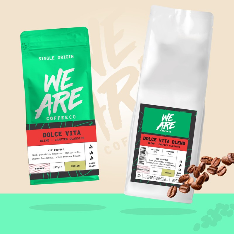 Coffee Ground for Cafetiere, 227g Bag Dolce Vita Blend Ground