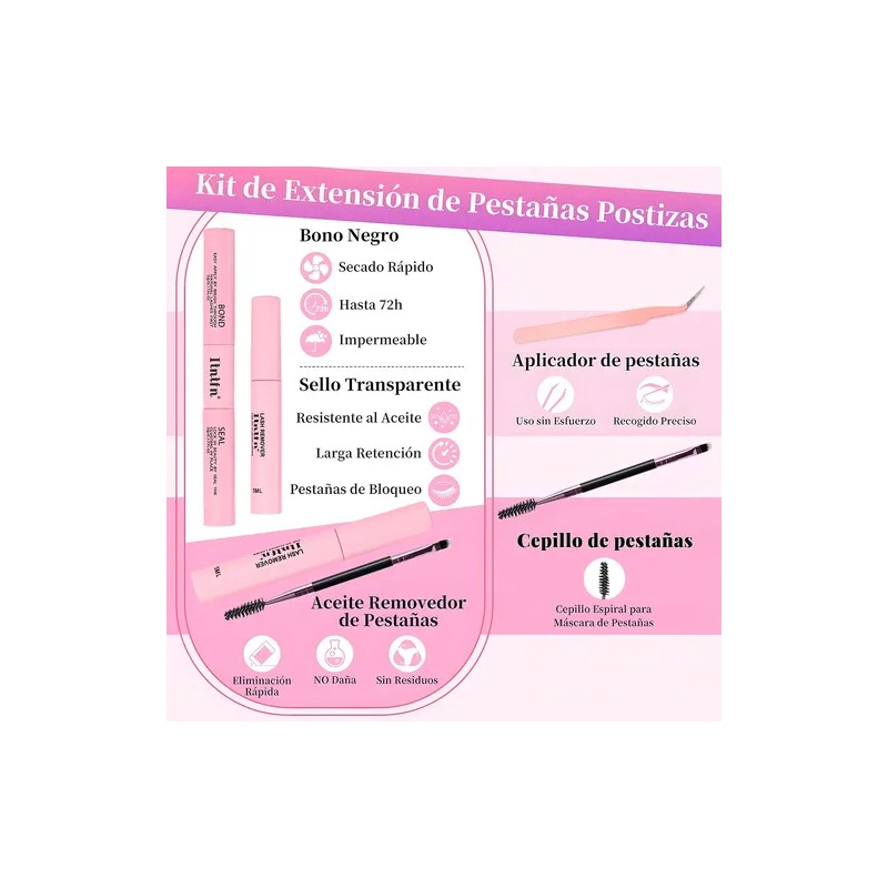 804 Kit Extension De Pestañas Maquillaje Completo Diy 9-18mm