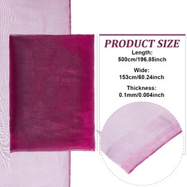 BENECREAT 5.4 Yards Two Tone Organza Fabric Sheer, 60 Inch Purple Iridescent Tulle Fabric, Holographic Gauze Voile Fabric for Dress, Cloth, Decorations, DIY Crafts Supplies