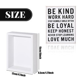 4.7 x 6 Inch Wooden Box Signs with Be Kind Quotes Sayings Inspirational Desk Decor Family Motivational Signs with Quotes for Desk Plaque Farmhouse (White)