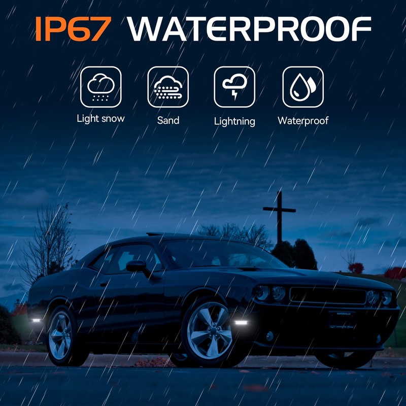 White LED Side Marker Lights for Dodge Challenger 2008 2009