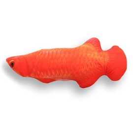 Cat Fish Toys Silvervine Chew Toys with Catnip for Kittens, Interactive Indoor Catmint Dental Toy for Teeth Cleaning, 20×7×3.5cm (Red Arowana)