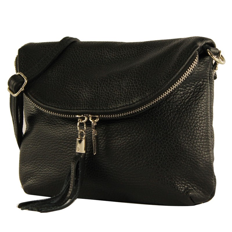 modamoda de - T07LEATHER - Small Italian Leather Shoulder Bag,