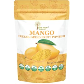Indus Farms Superfoods Freeze Dried Mango Fruit Powder | Single Ingredient, Premium Alphonso Mangoes, Rich in Vitamin C, Vitamin A, Folate, Nutritious Flavor for Baking, Smoothies, Pre/Post Workout Supplements, Cookies, Desserts | Additive-Free, Vegan, 8