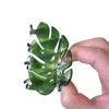 Green Monstera Hair Clips,Cellulose Acetate Hair Clips,Small Claw Clips for