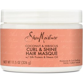 SheaMoisture Curl & Shine Hair Masque with Silk Protein & Neem Oil, Coconut & Hibiscus, 11.5 oz (340 g)