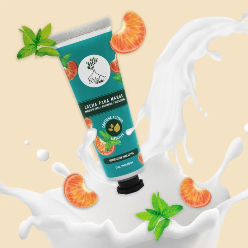 Crema Para Manos Hierbabuena Y Mandarina 60ml Árbol Verde
