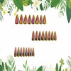 Chrome Press on Nails Medium Length Artificial Acrylic Metallic Laser