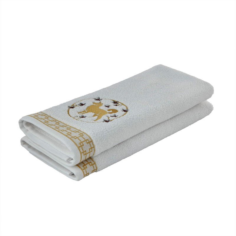 SKL Home Vern Yip Zodiac Dog Hand Towel Set, White